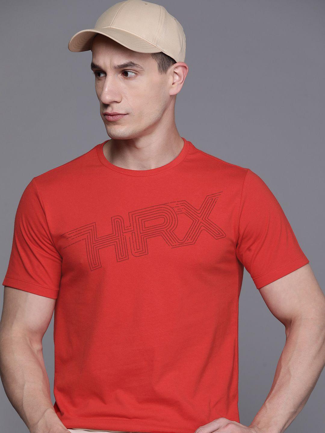 hrx by hrithik roshan men brand logo printed t-shirt