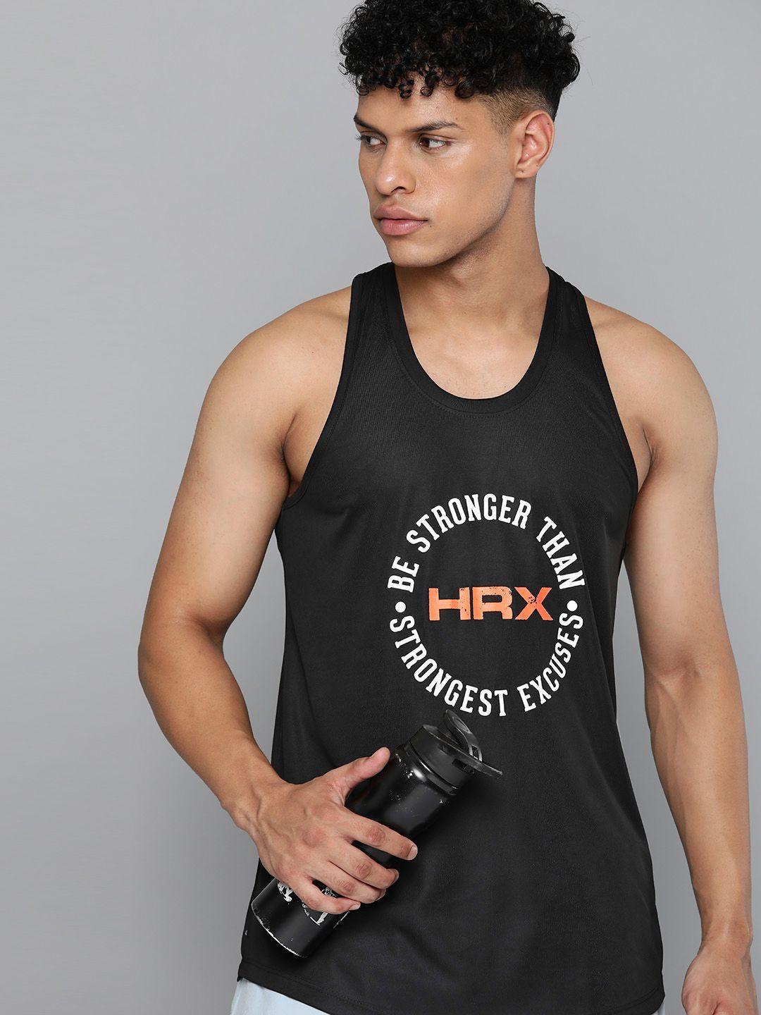 hrx by hrithik roshan men brand logo printed training t-shirt