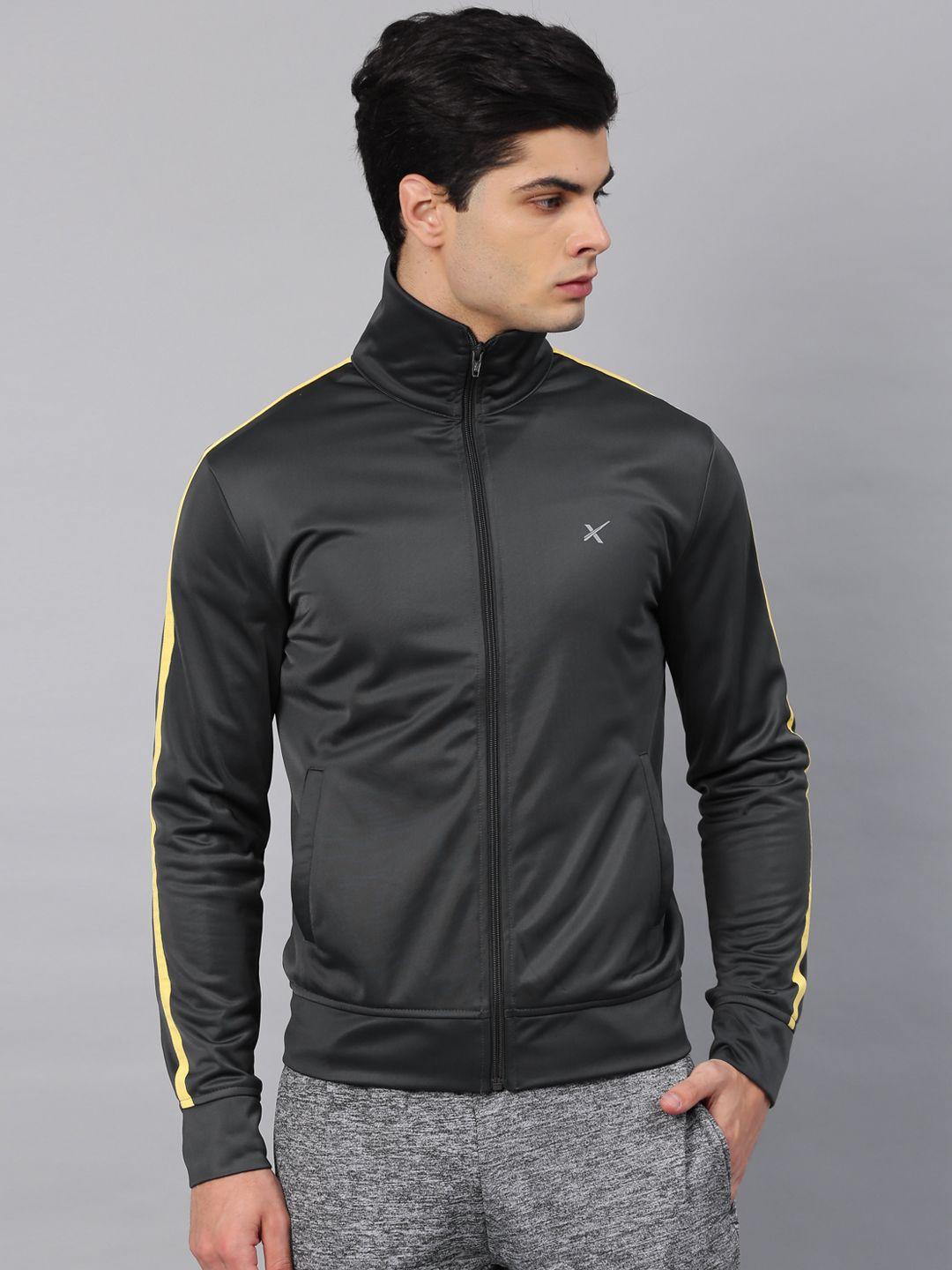 hrx by hrithik roshan men charcoal grey solid sporty jacket