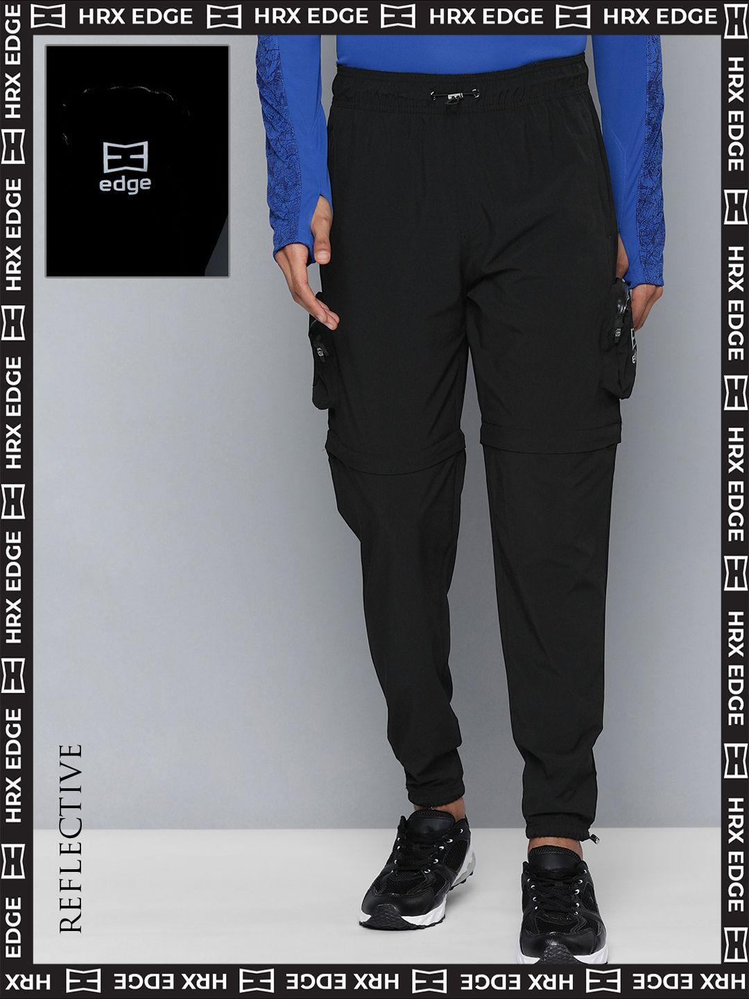 hrx by hrithik roshan men edge mid-rise rapid-dry joggers with draw cords closure