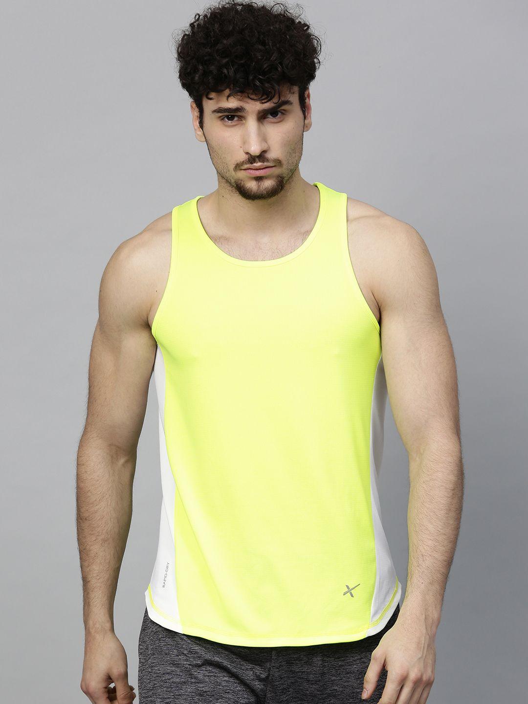 hrx by hrithik roshan men fluorescent green running sleeveless t-shirt