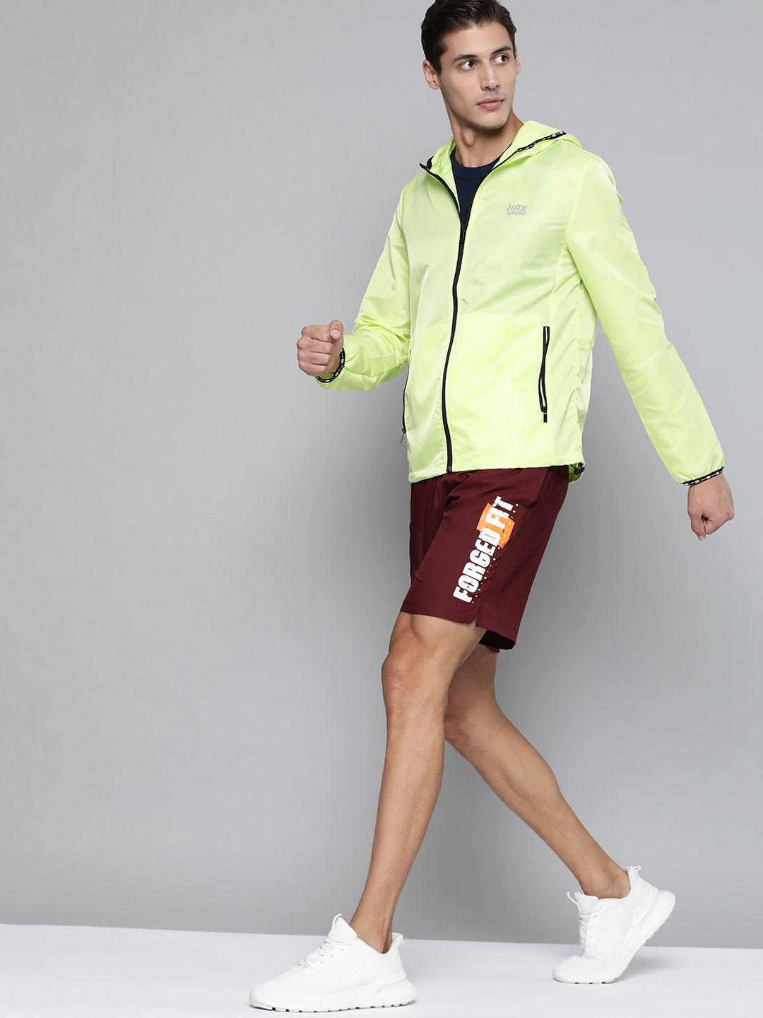 hrx by hrithik roshan men lemon drop designer to comment packable solid running jackets