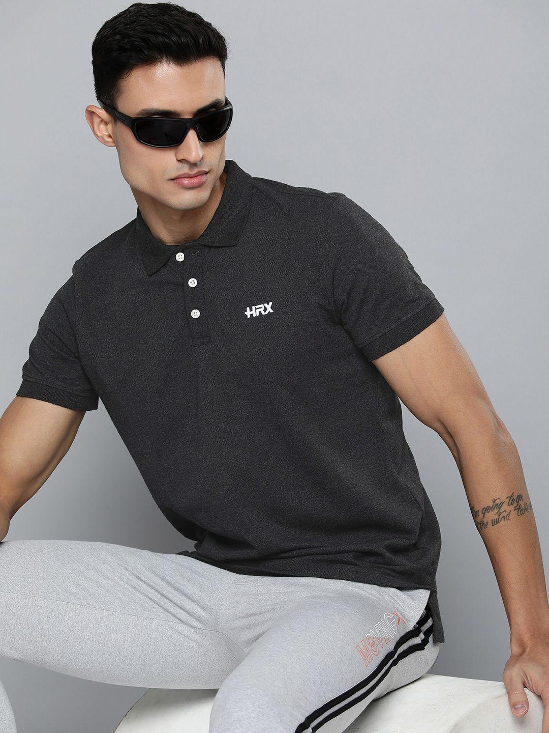 hrx by hrithik roshan men lifestyle polo collar t-shirt