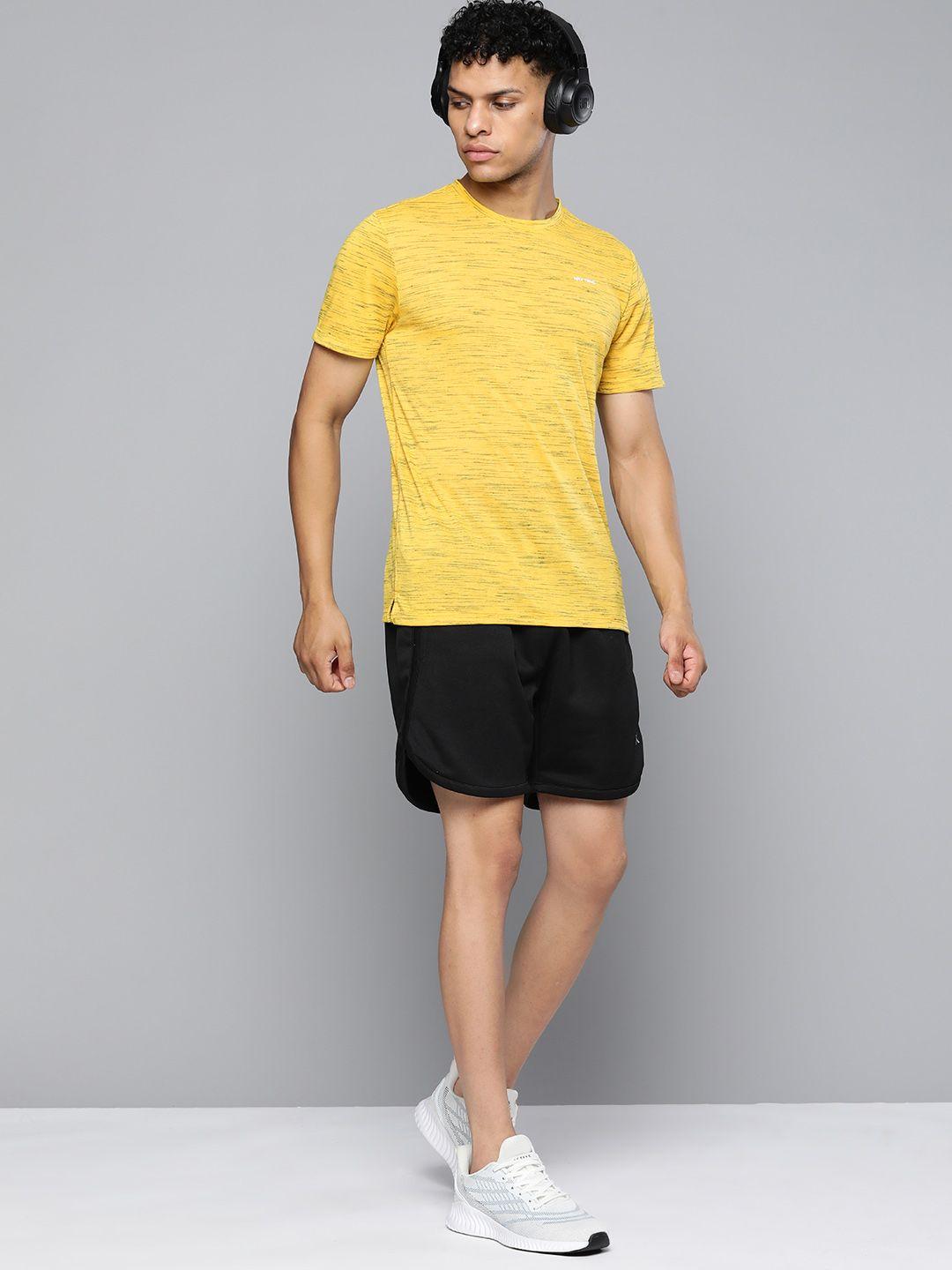 hrx by hrithik roshan men mustard yellow t-shirt
