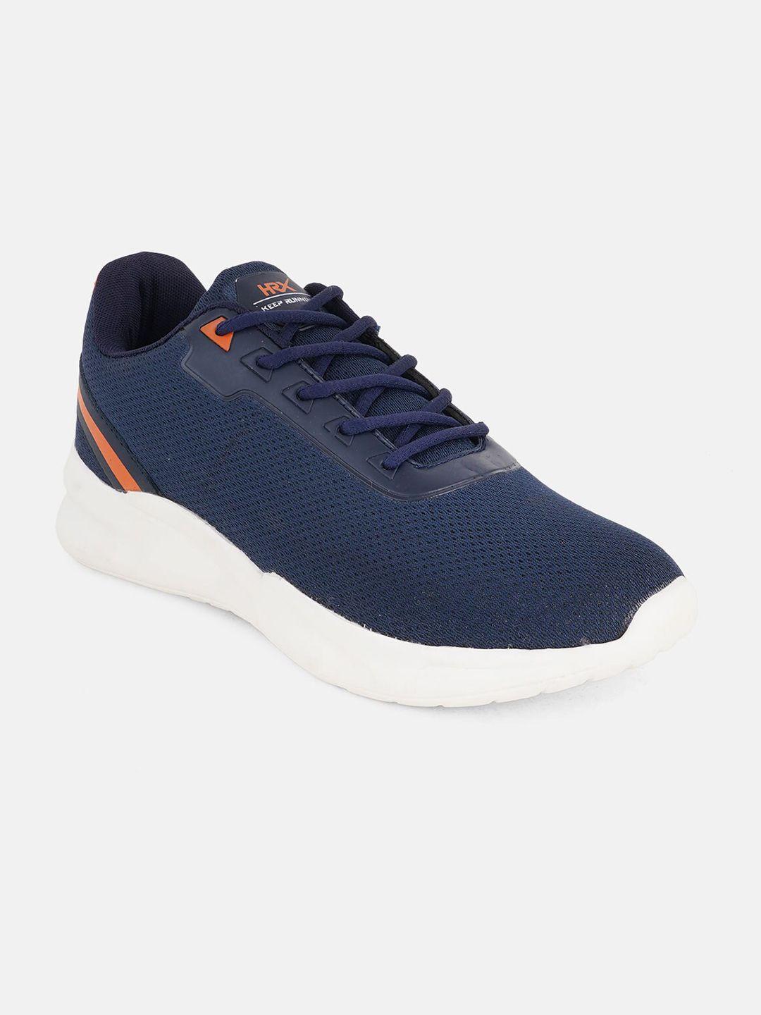 hrx by hrithik roshan men navy blue and orange mesh walking sports shoes