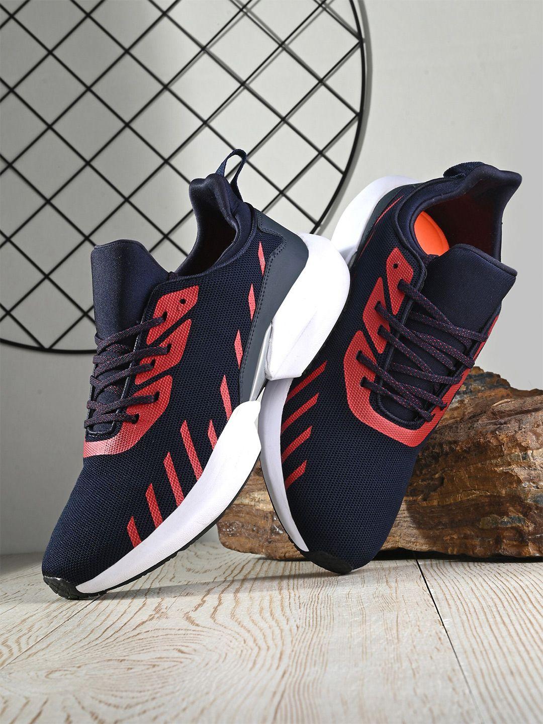 hrx by hrithik roshan men navy blue mesh running non-marking shoes