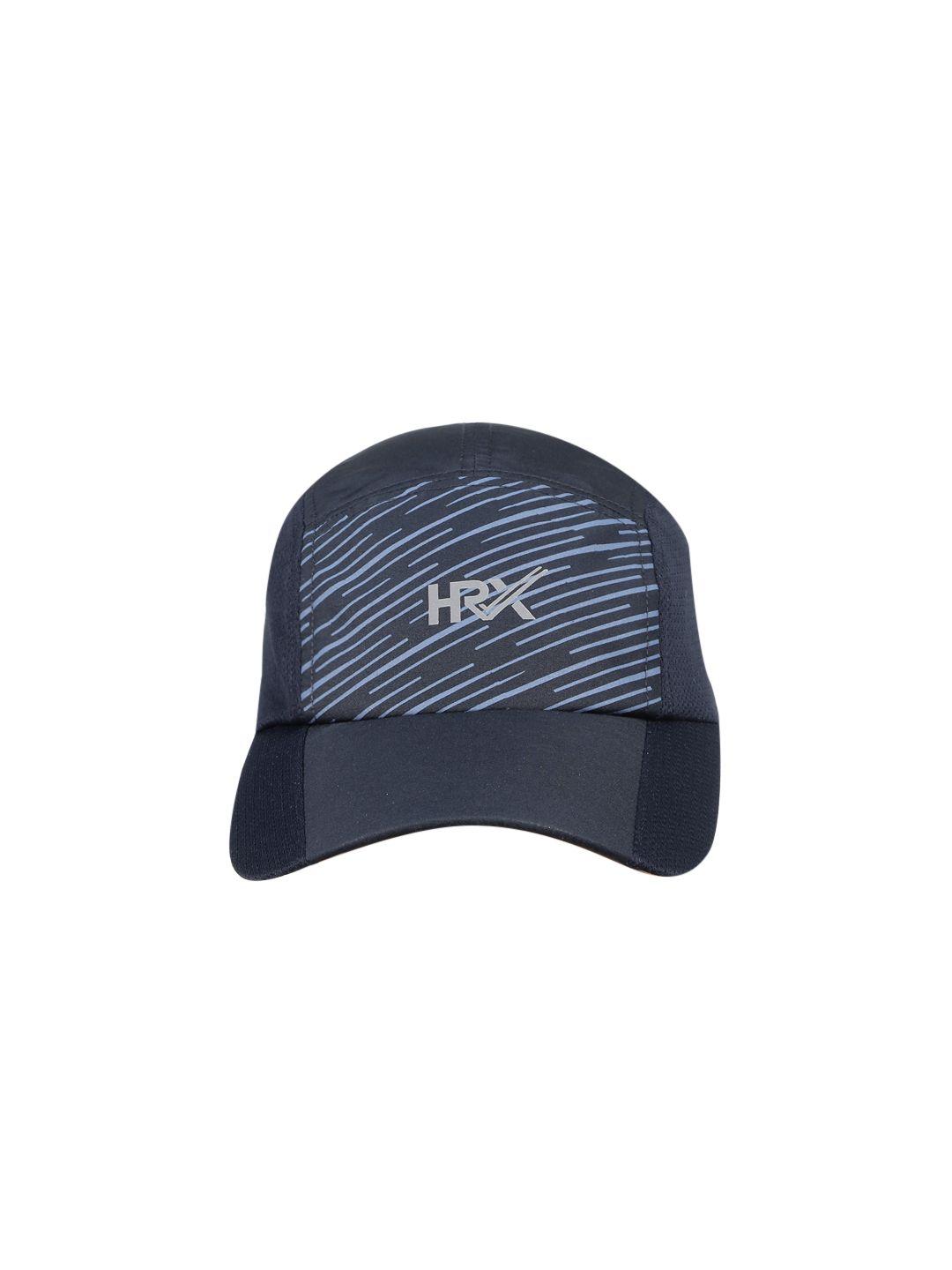 hrx by hrithik roshan men navy blue printed running dryfit cap