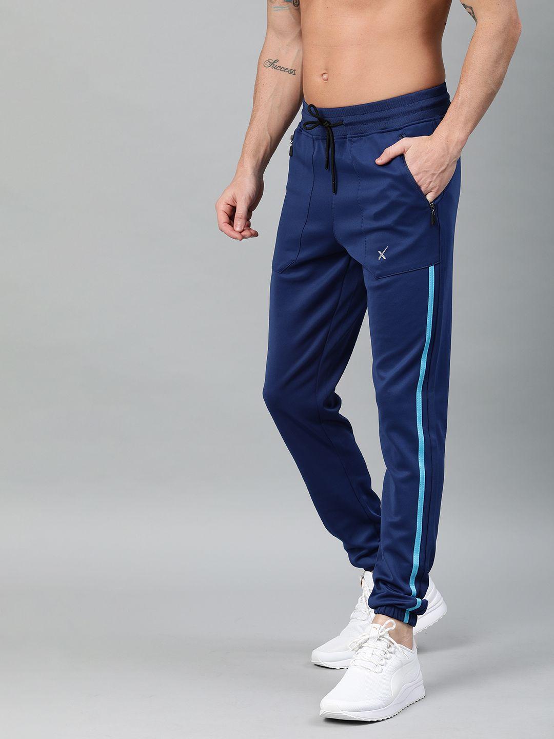 hrx by hrithik roshan men navy blue solid straight fit lifestyle joggers