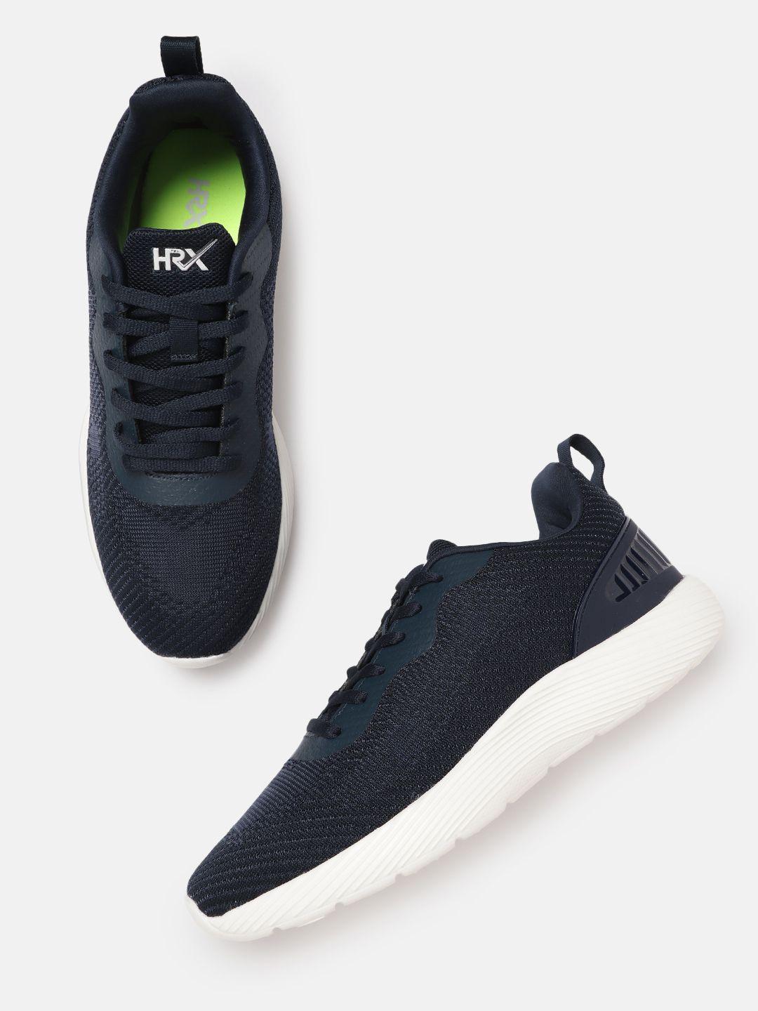 hrx by hrithik roshan men navy blue solid woven design sneakers