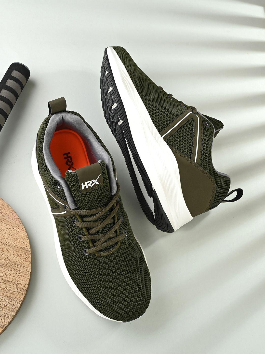 hrx by hrithik roshan men olive green memory foam technology running shoes