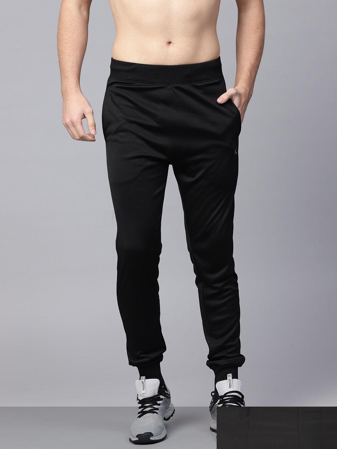 hrx by hrithik roshan men pack of 2 black solid joggers