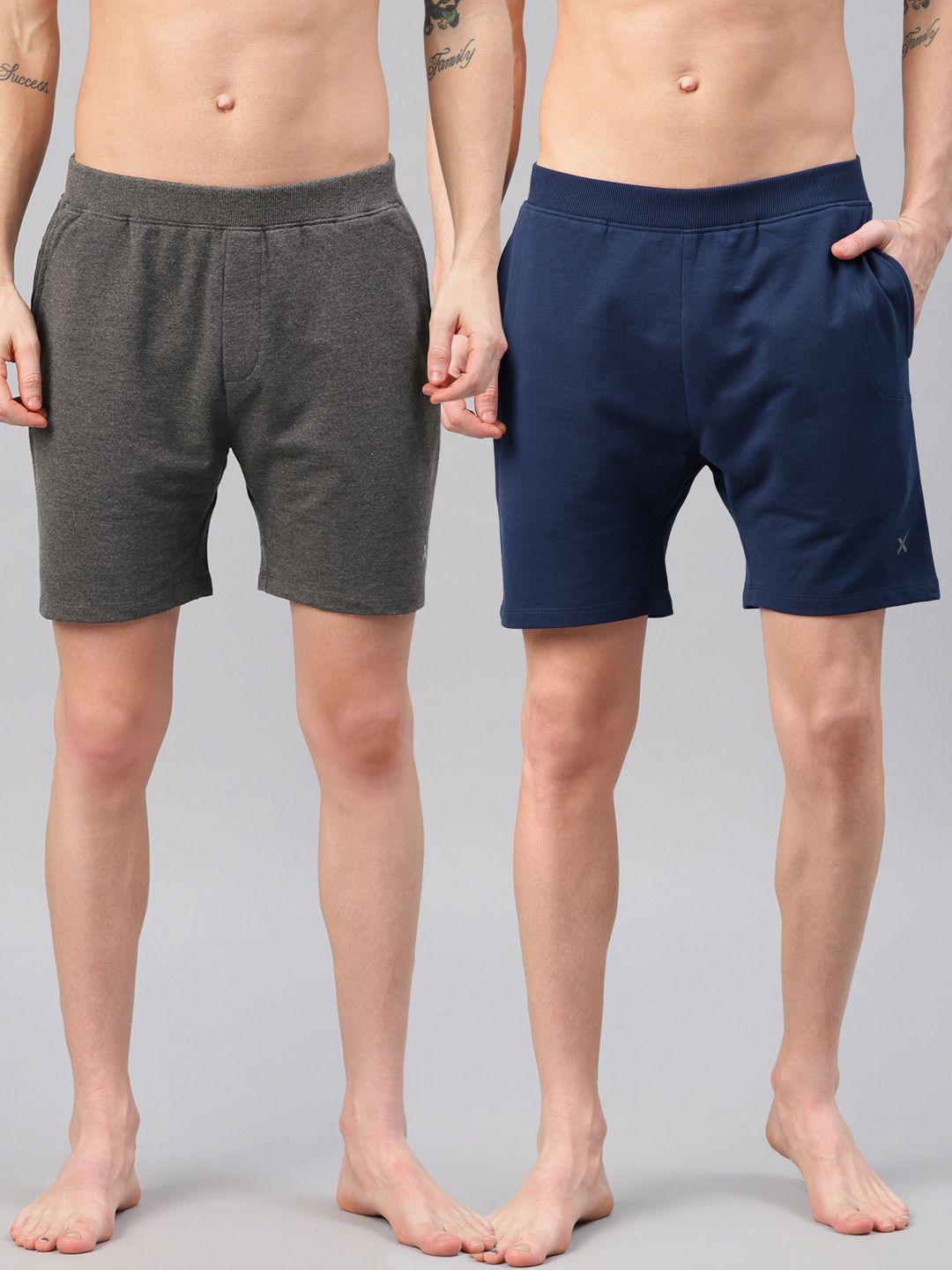 hrx by hrithik roshan men pack of 2 solid regular fit yoga shorts