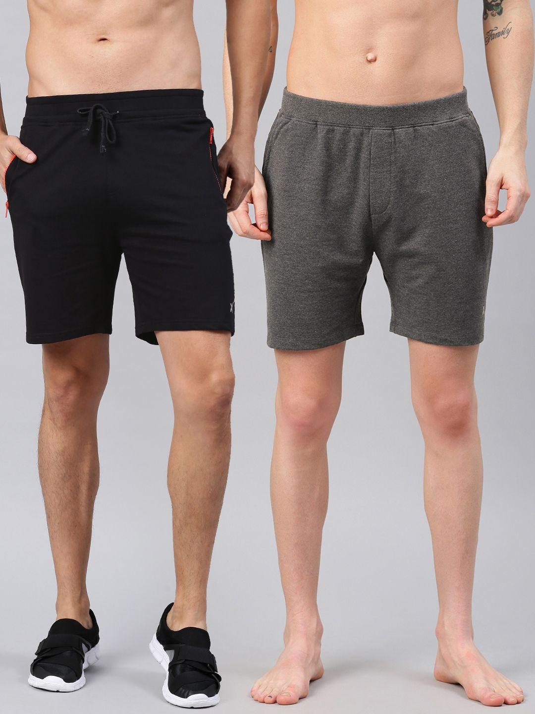 hrx by hrithik roshan men pack of regular fit yoga shorts & sports shorts