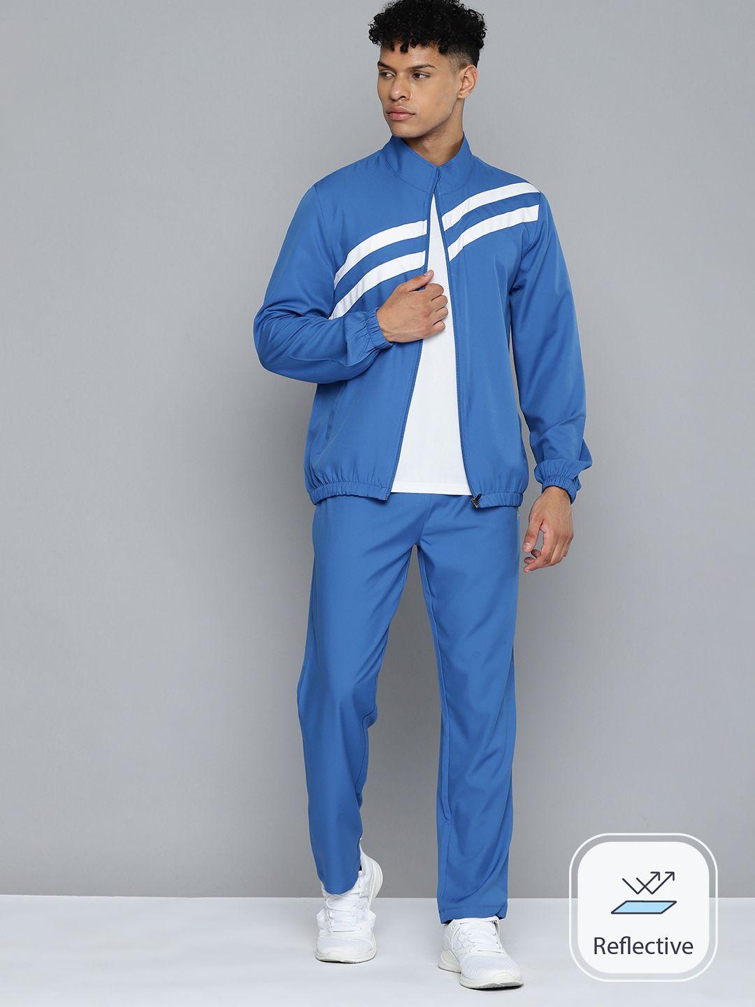 hrx by hrithik roshan men rapid-dry striped detail running tracksuit