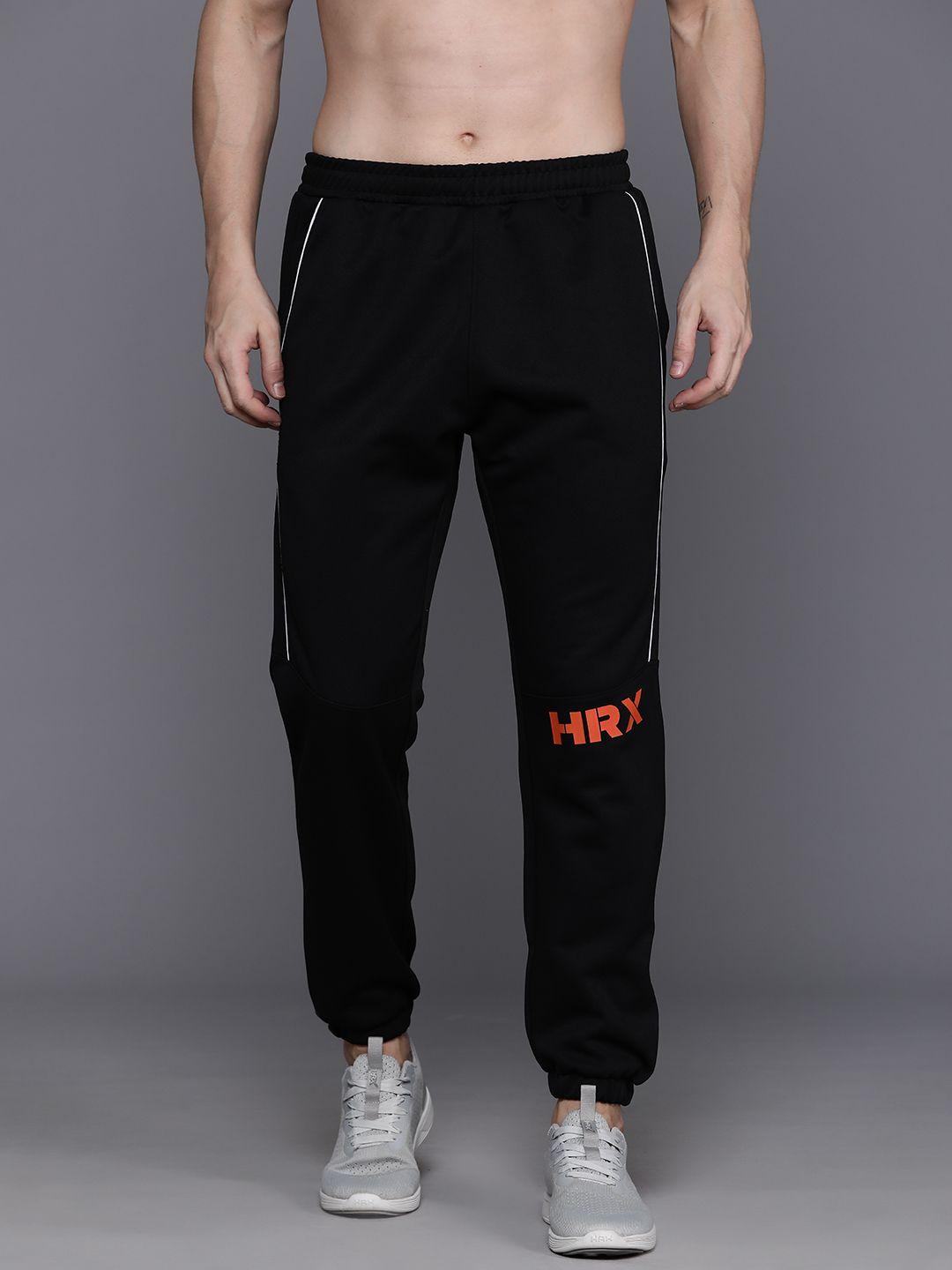 hrx by hrithik roshan men rapid-dry typography training joggers with reflective elements