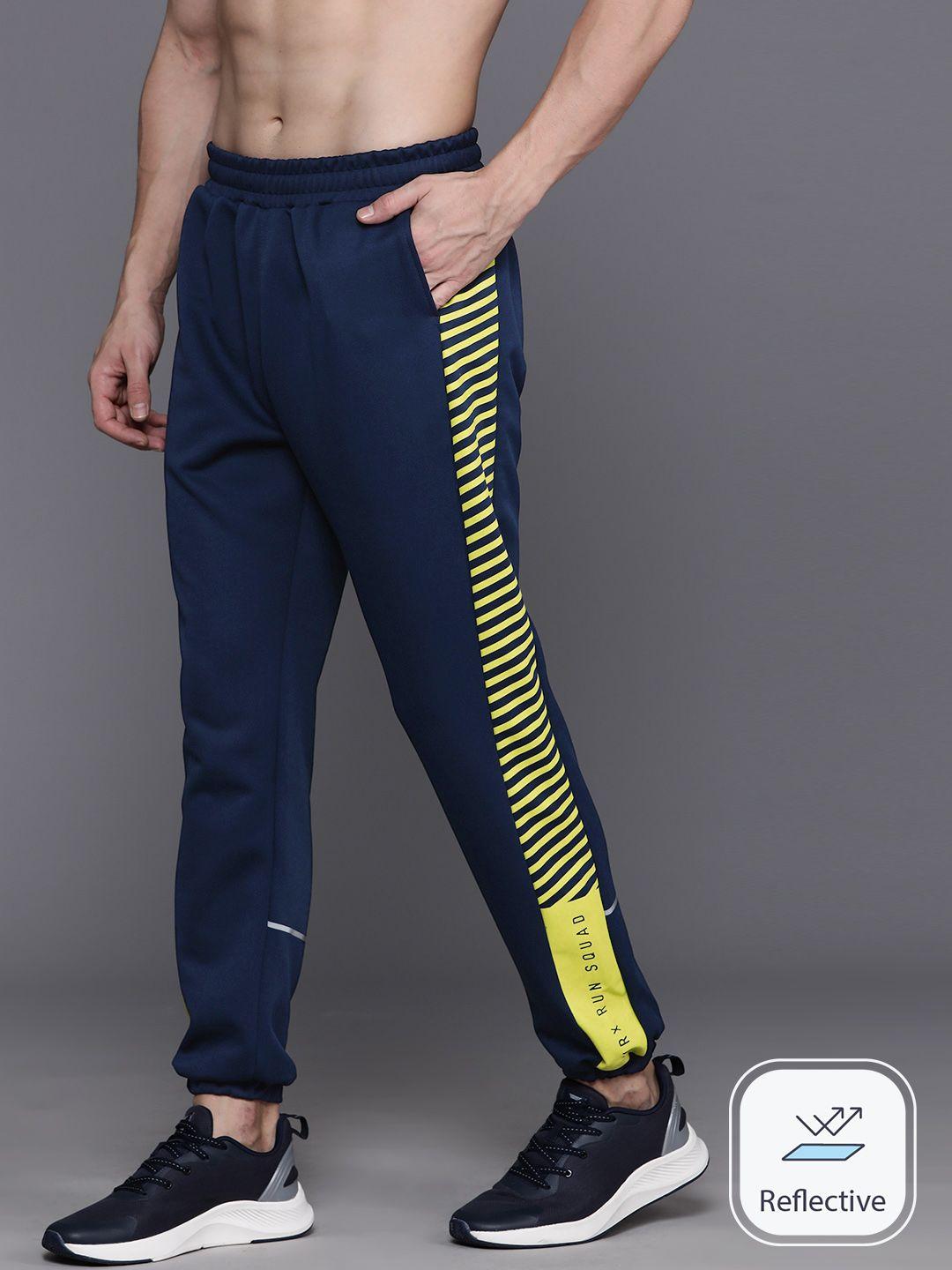 hrx by hrithik roshan men rapid-dry typography training joggers with reflective elements