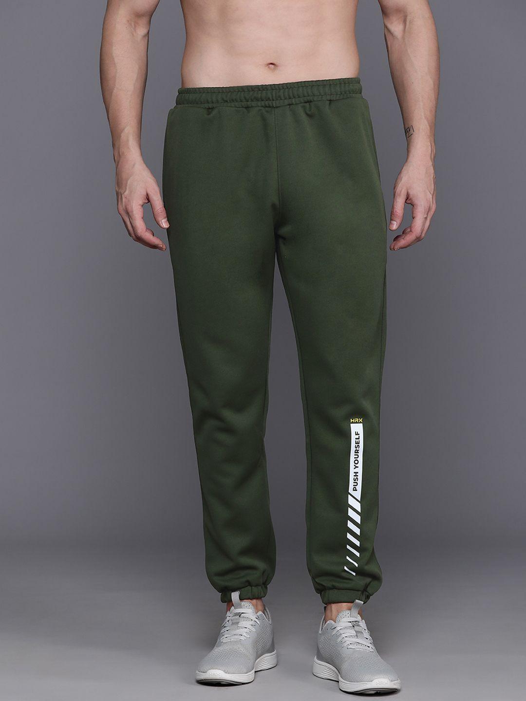 hrx by hrithik roshan men rapid-dry typography training joggers with reflective elements