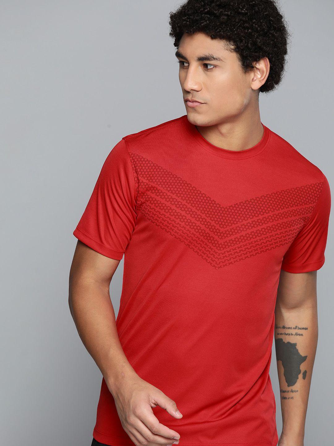 hrx by hrithik roshan men red printed training t-shirt
