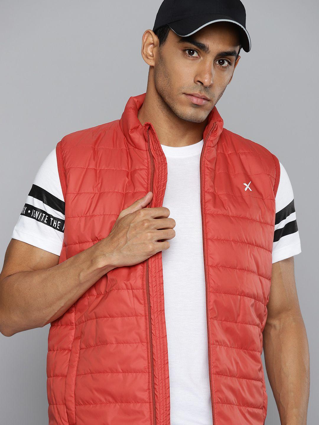 hrx by hrithik roshan men red solid sporty jacket