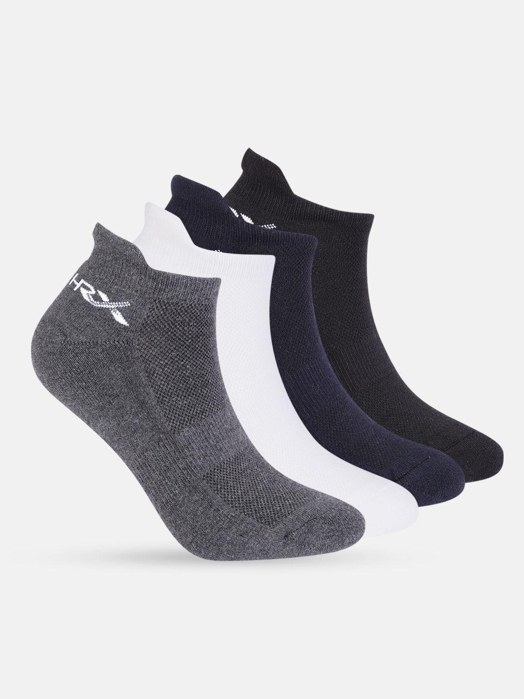 hrx by hrithik roshan men set of 4 assorted ankle length socks