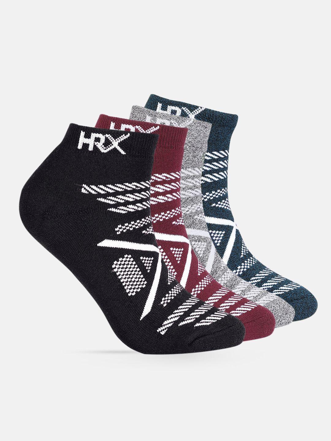 hrx by hrithik roshan men set of 4 assorted ankle length socks