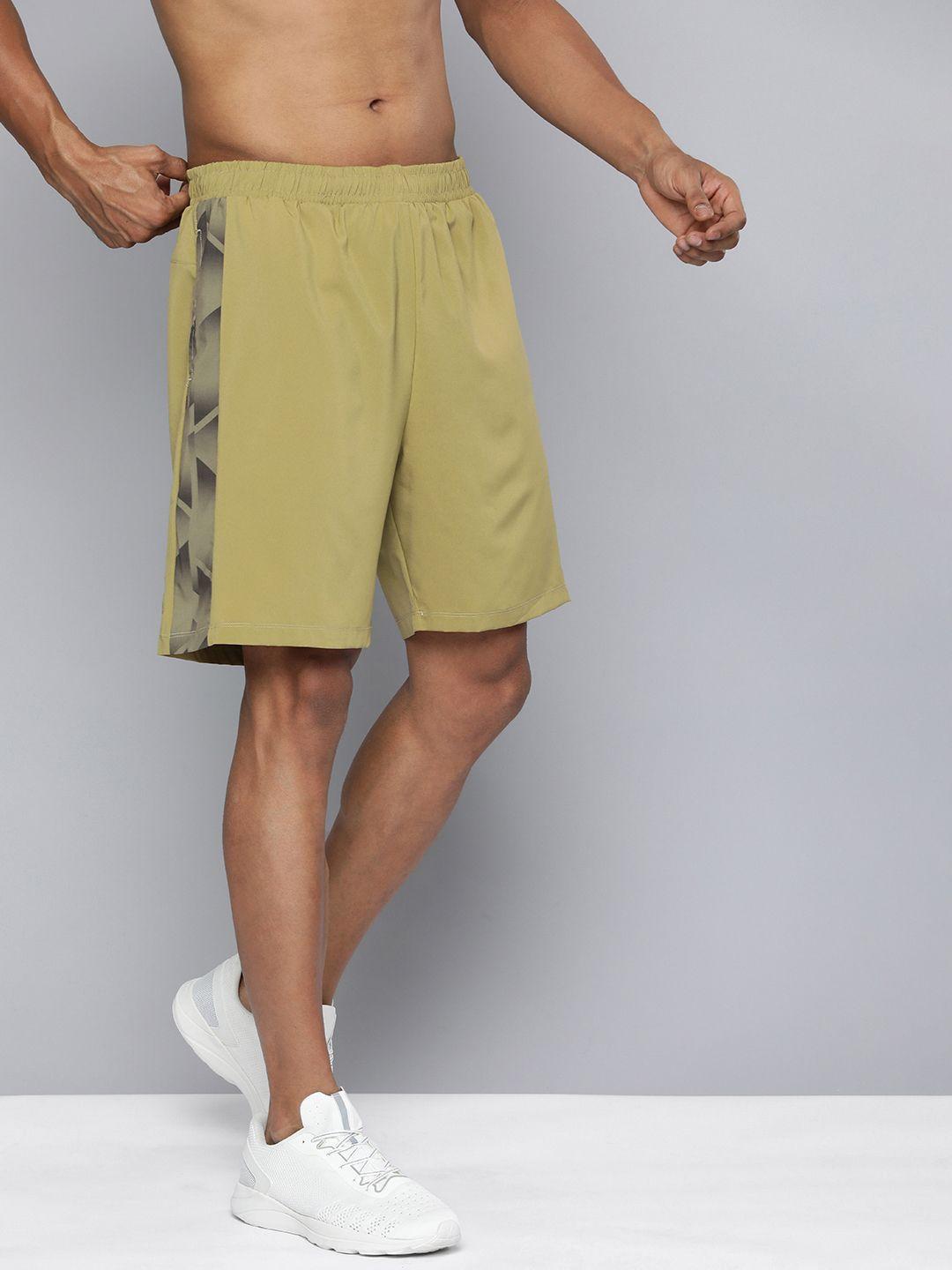 hrx by hrithik roshan men solid rapid-dry sports shorts with side prints