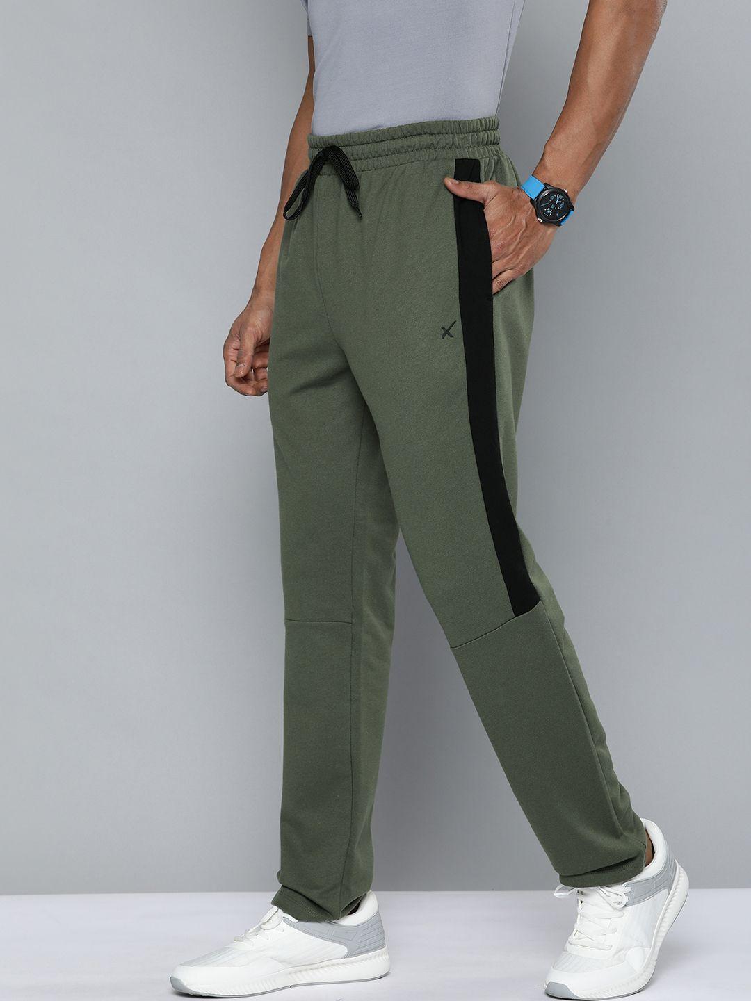 hrx by hrithik roshan men striped thyme terry track pants