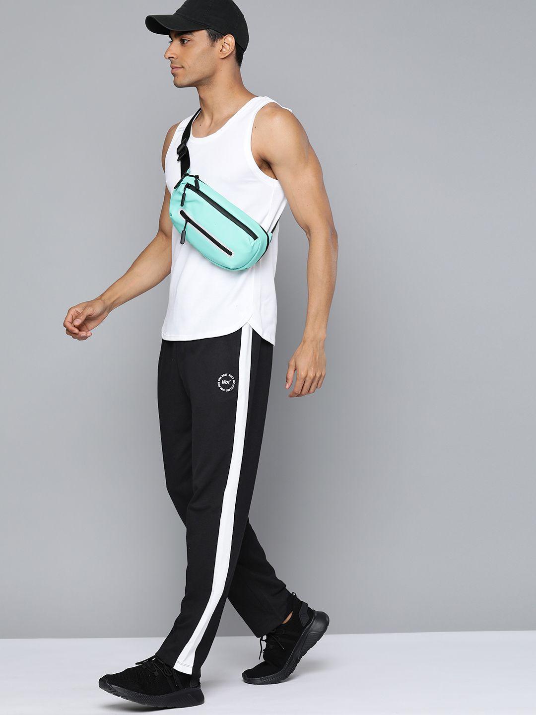 hrx by hrithik roshan men stripes detail straight fit lifestyle track pants