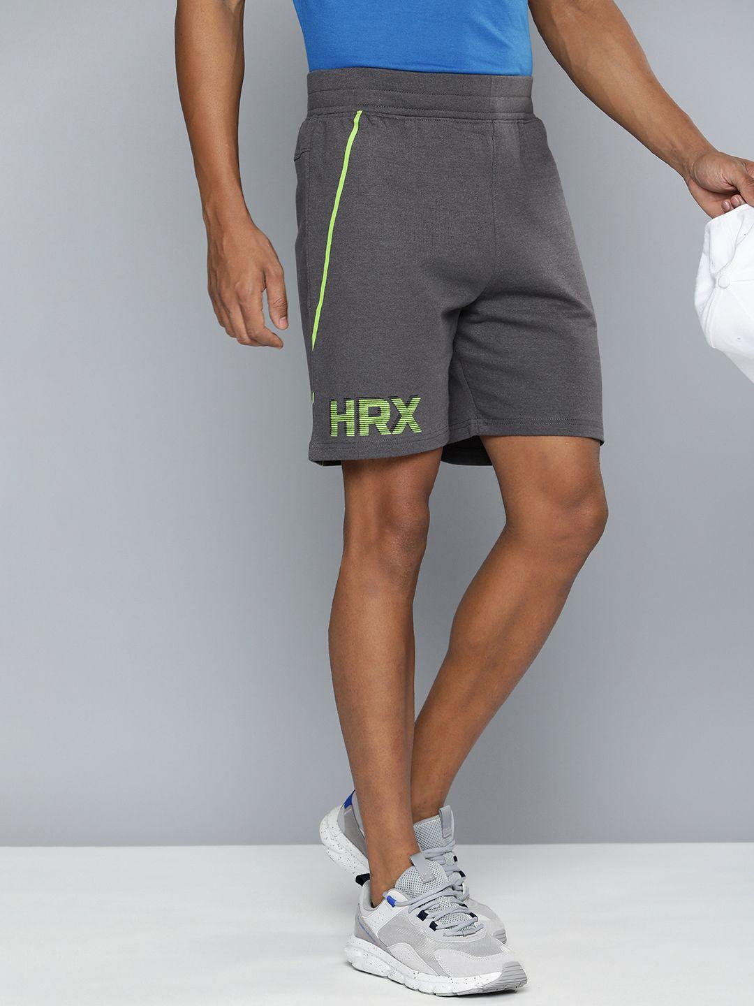 hrx by hrithik roshan men typography printed shorts