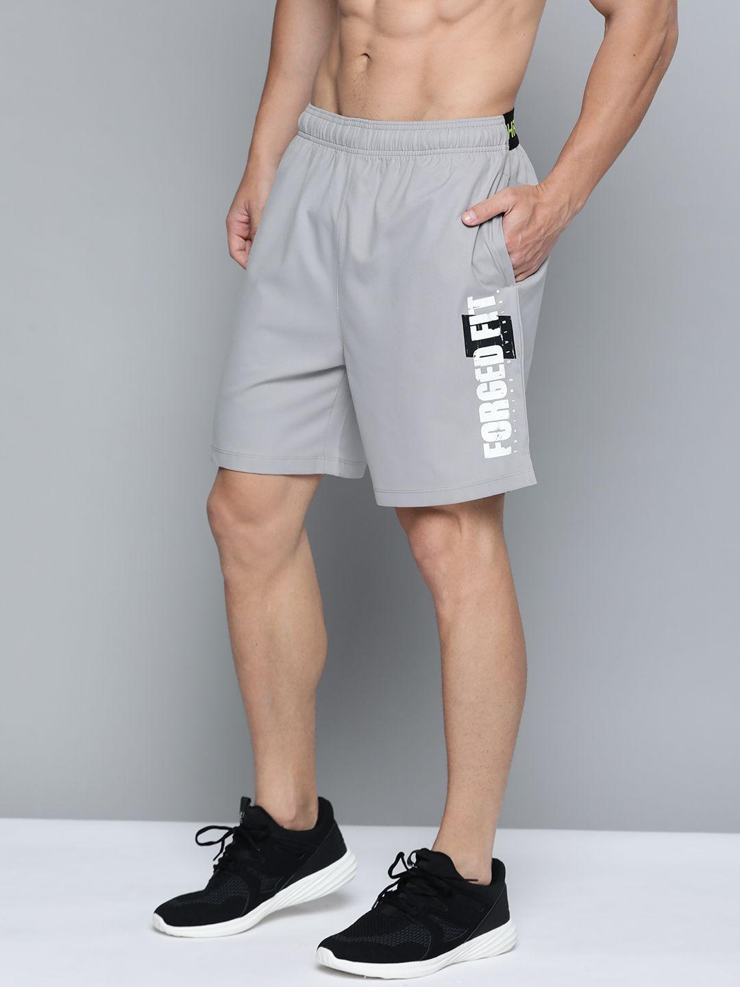 hrx by hrithik roshan men wet weather solid regular fit mid-rise rapid-dry antimicrobial training shorts