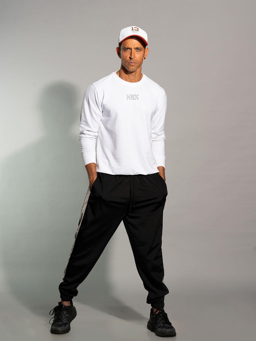 hrx by hrithik roshan men white brand logo printed  sweatshirt