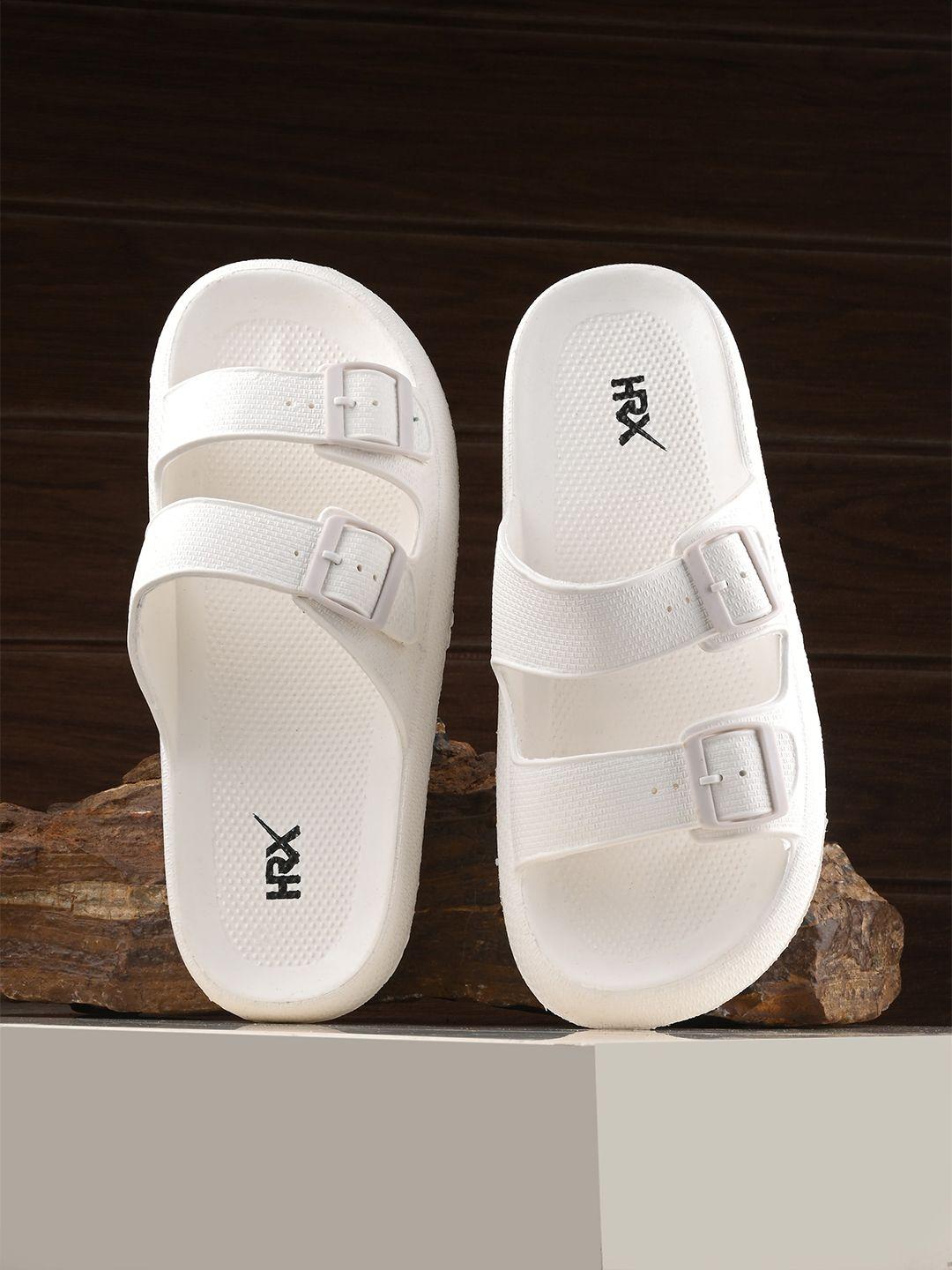 hrx by hrithik roshan men white rubber sliders