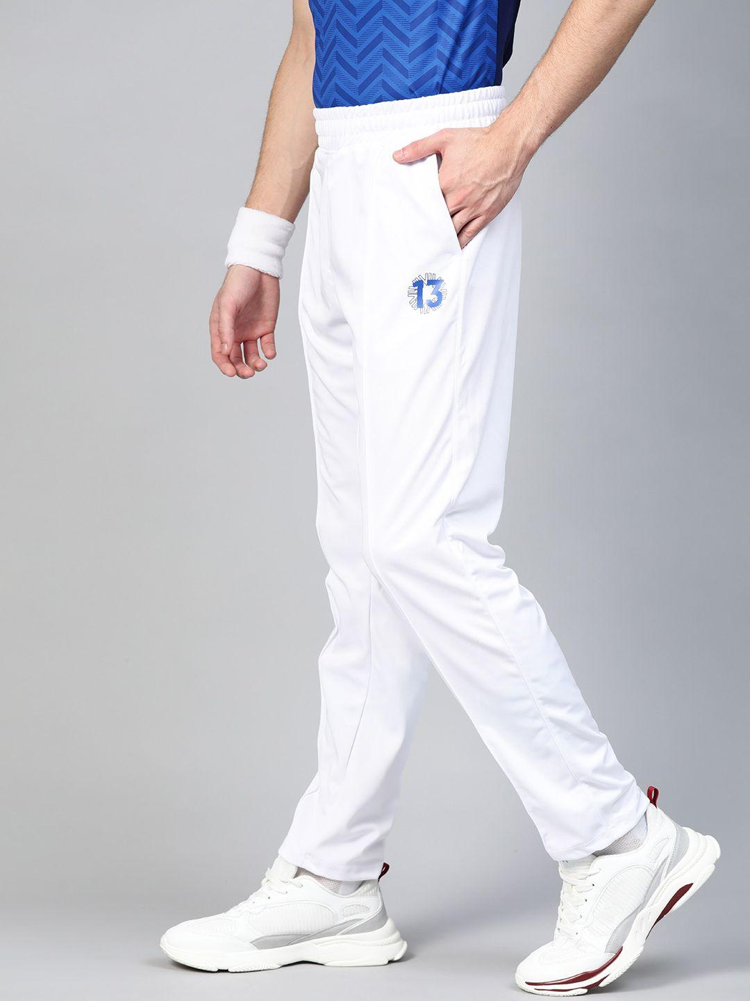 hrx by hrithik roshan men white solid regular fit rapid dry cricket track pants