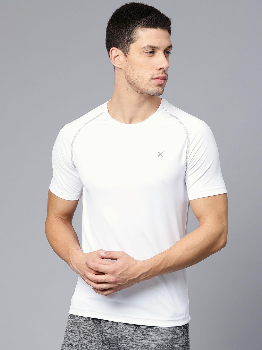 hrx by hrithik roshan men white solid round neck t-shirt