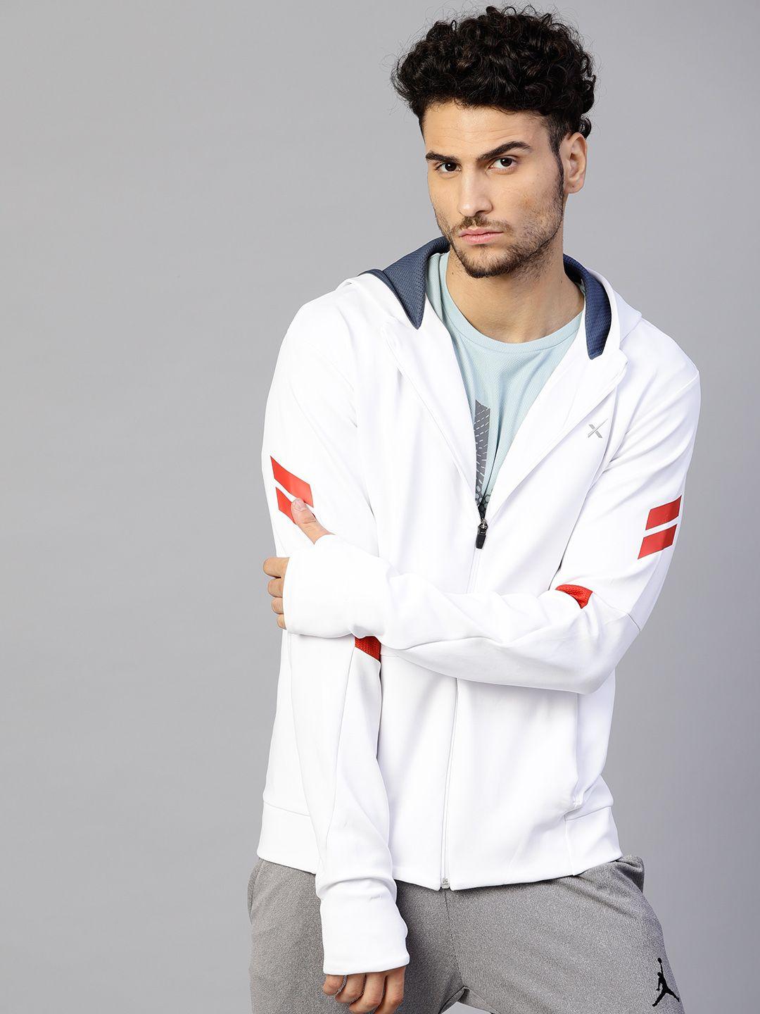 hrx by hrithik roshan men white solid sporty jacket