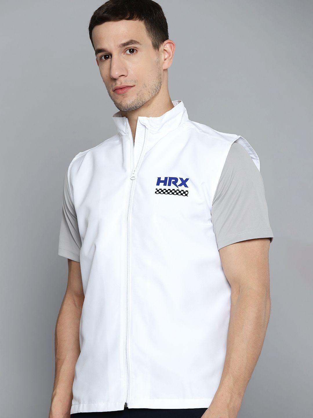 hrx by hrithik roshan men white solid tailored jacket