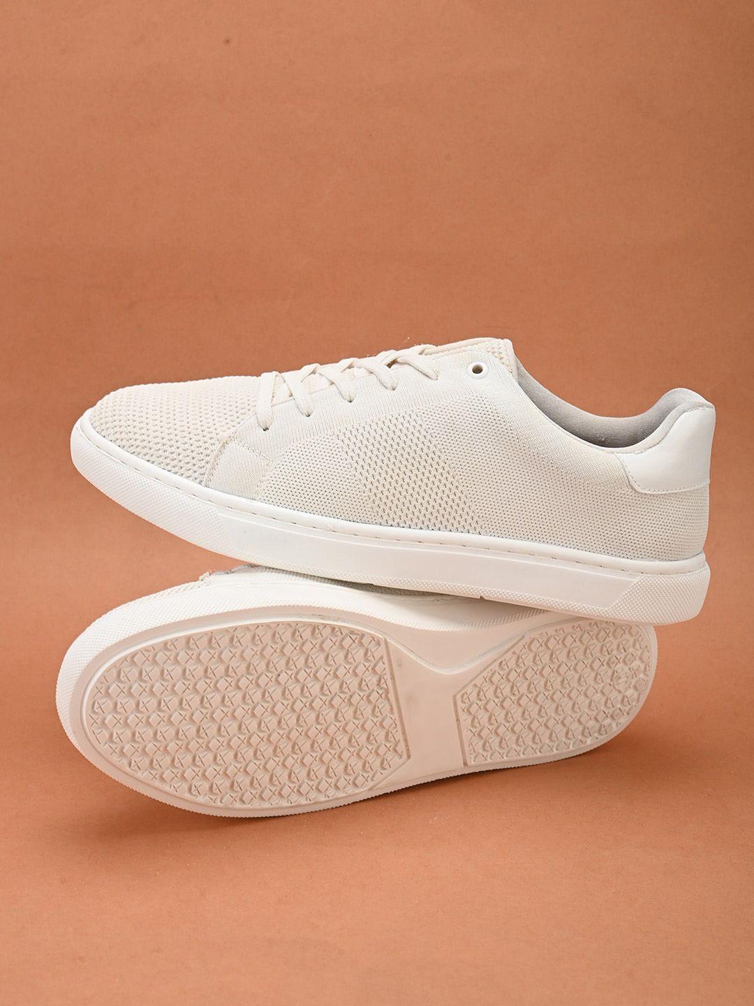 hrx by hrithik roshan men white woven design lightweight sneakers