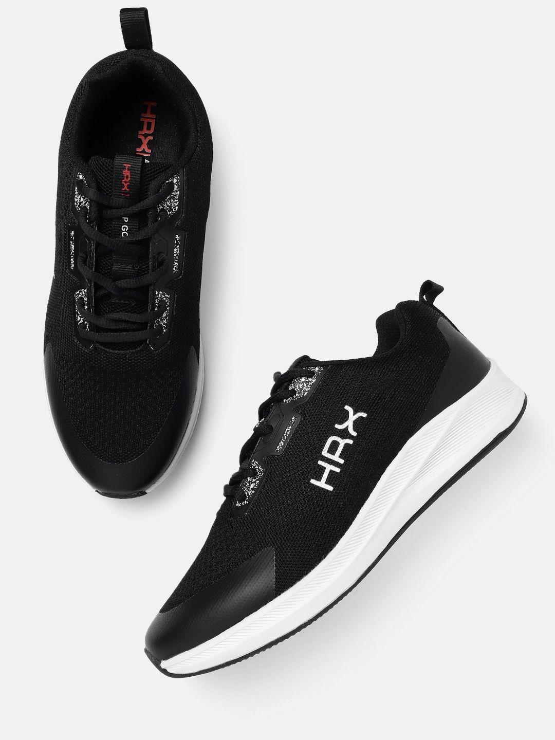 hrx by hrithik roshan men woven design running shoes with brand logo detail
