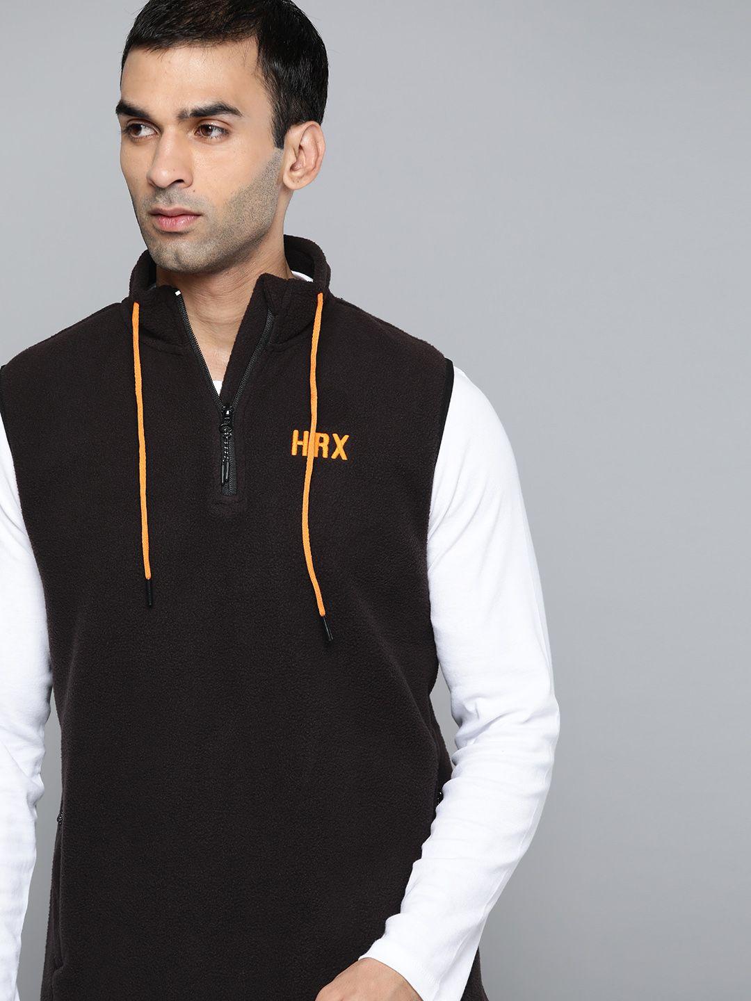 hrx by hrithik roshan outdoor men jet black rapid-dry sweatshirt