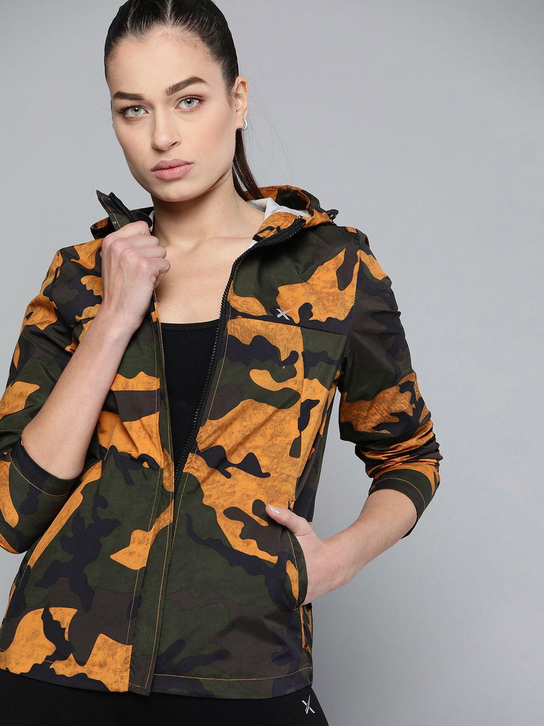 hrx by hrithik roshan outdoor women rapid-dry camouflage jacket
