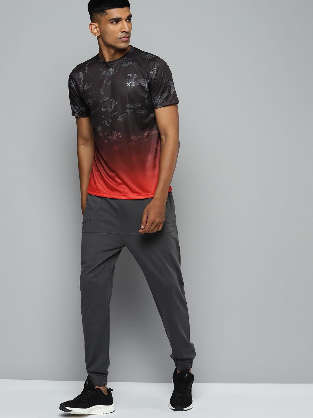 hrx by hrithik roshan printed colourblocked running t-shirt