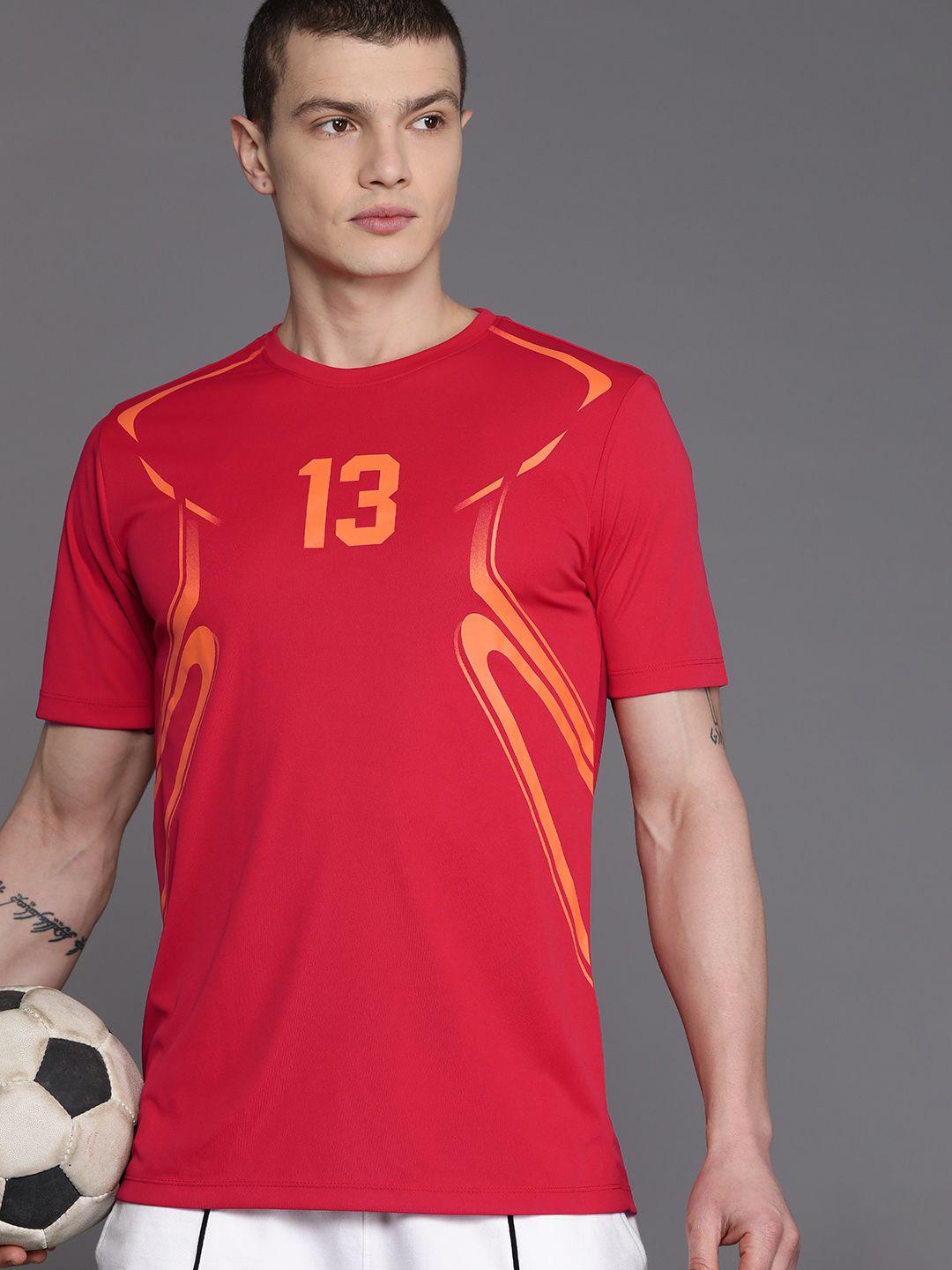 hrx by hrithik roshan printed rapid-dry football t-shirt