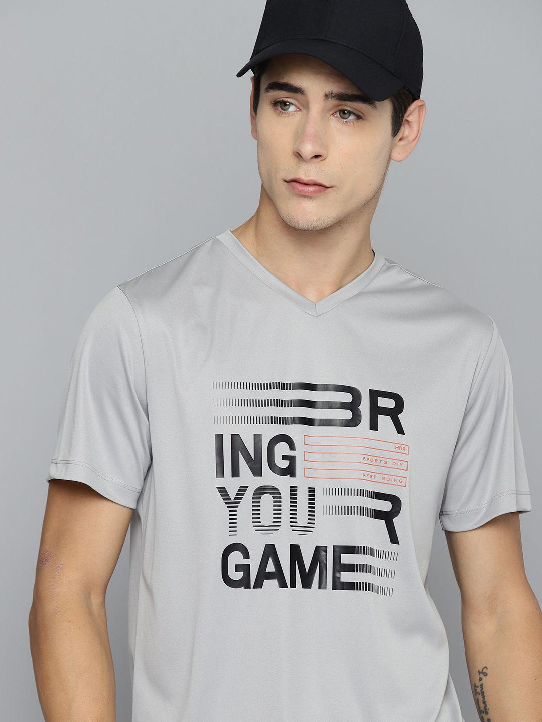 hrx by hrithik roshan printed rapid-dry racket sport t-shirt
