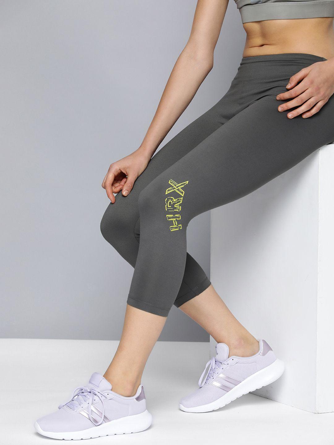 hrx by hrithik roshan printed rapid-dry skinny fit training tights