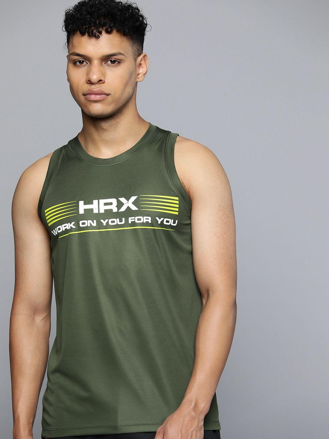 hrx by hrithik roshan printed rapid-dry training or gym t-shirt