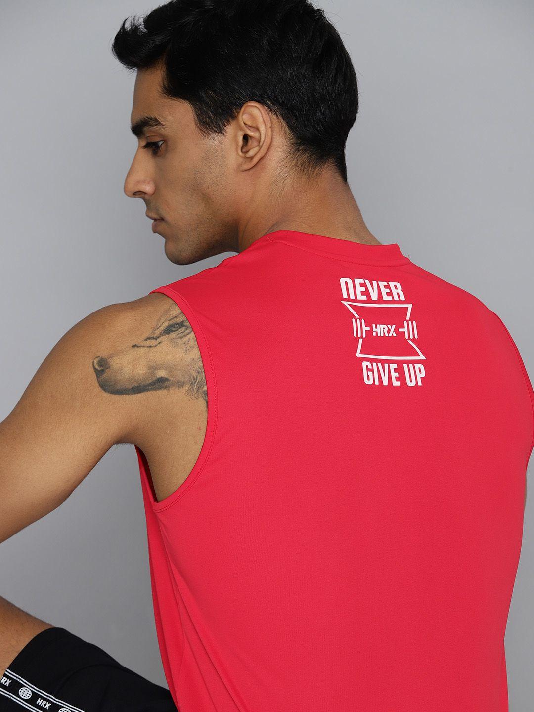 hrx by hrithik roshan rapid-dry back print training t-shirt