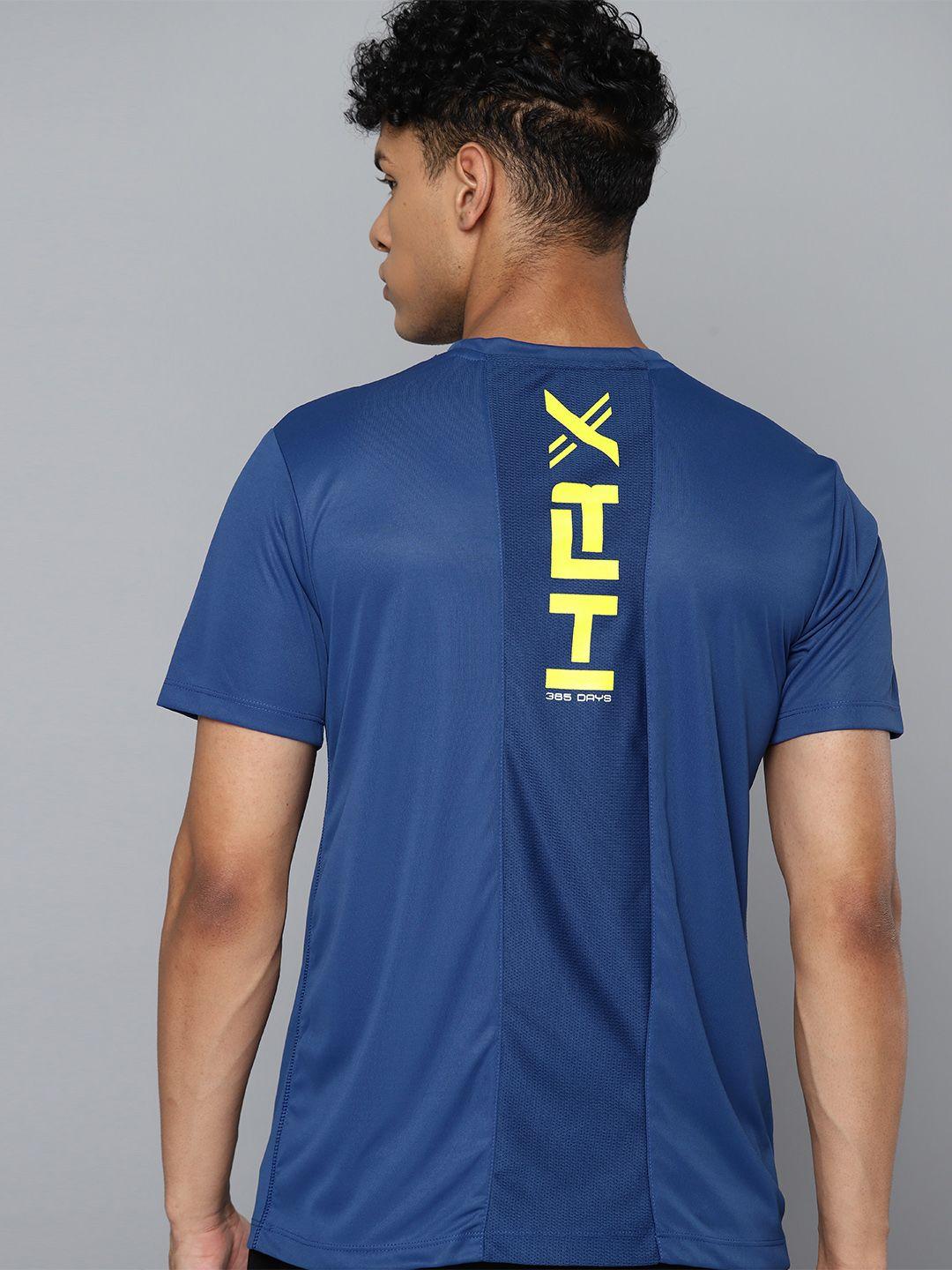 hrx by hrithik roshan rapid-dry brand logo printed back training t-shirt