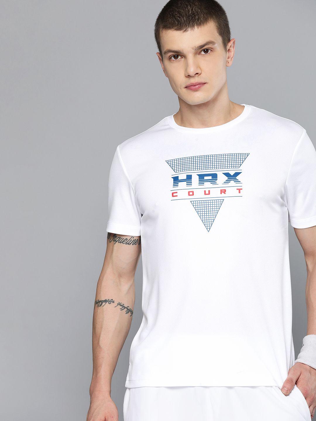 hrx by hrithik roshan rapid-dry brand logo printed racket sports t-shirt