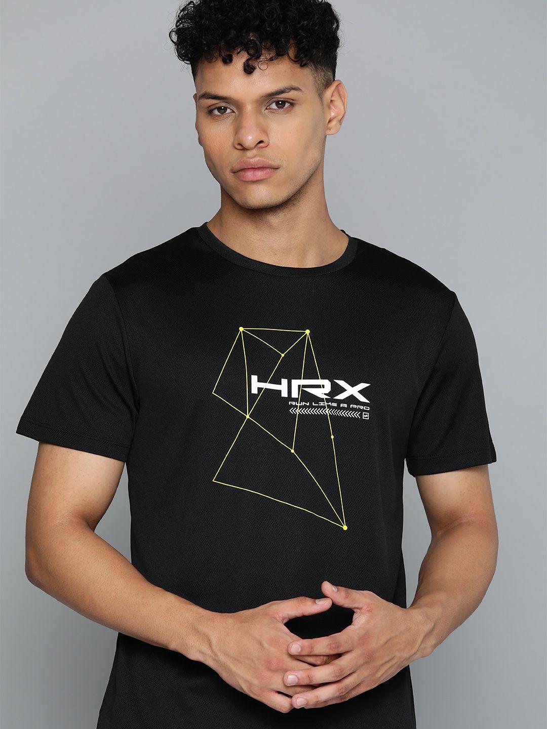 hrx by hrithik roshan rapid dry brand logo printed sports t-shirt