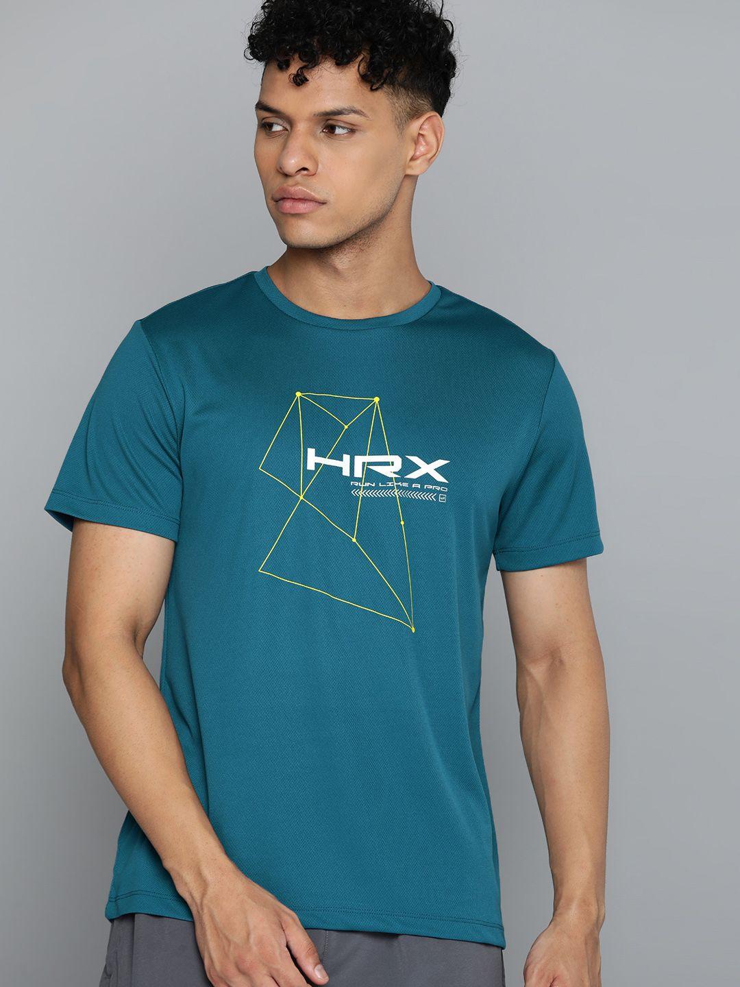 hrx by hrithik roshan rapid dry brand logo printed sports t-shirt